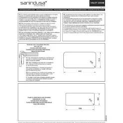Évier compact 1 bac à encastrer 46,2x23,7cm hauteur 22,3cm grès fin tradionnel SANINDUSA Valet blanc (livré avec bonde)