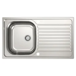 Évier compact de cuisine 1 cuve et 1 égouttoir en acier inoxydable Jabiri