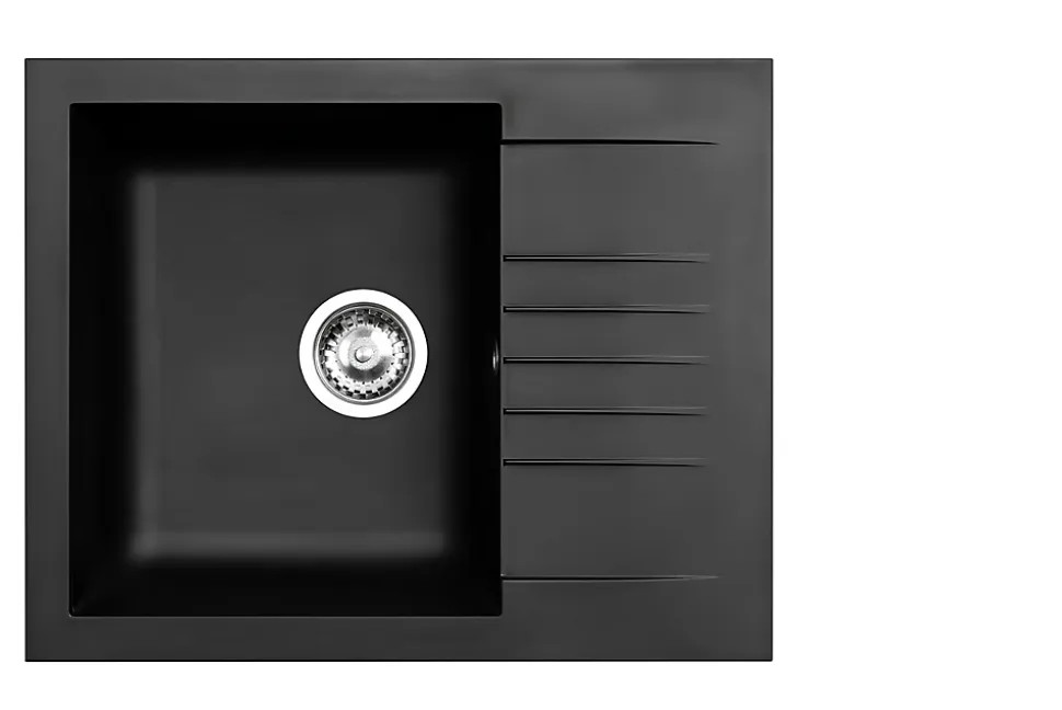 Évier compact en composite noir 1 bac à encastrer Karta