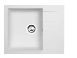 Évier compact en composite blanc 1 bac à encastrer Karta