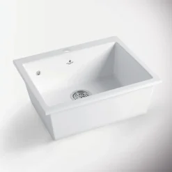 Évier céramique blanc FELIX 1 bac 600x510 mm