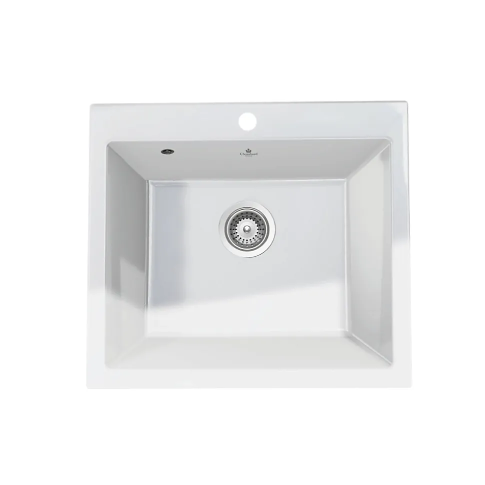 Évier céramique blanc FELIX 1 bac 600x510 mm