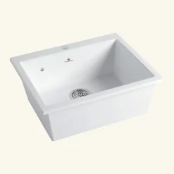 Évier céramique blanc FELIX 1 bac 600x510 mm