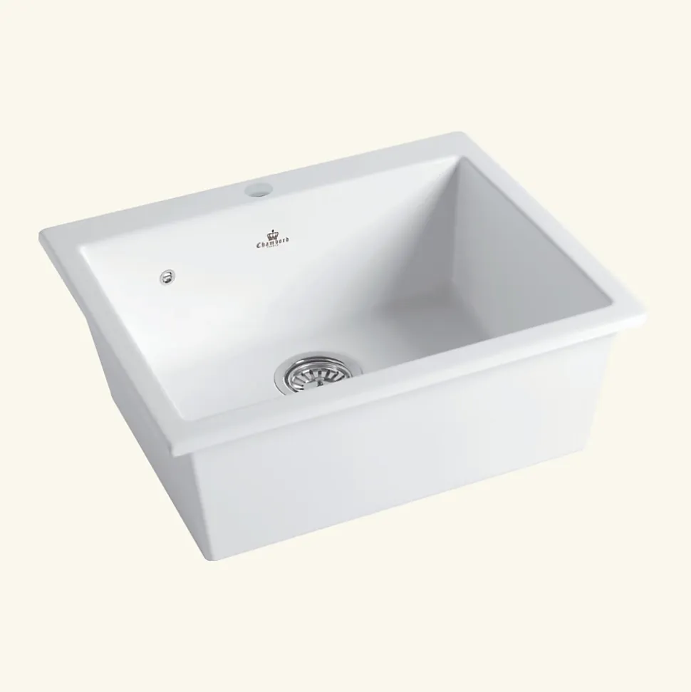 Évier céramique blanc FELIX 1 bac 600x510 mm