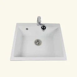 Évier céramique blanc FELIX 1 bac 600x510 mm