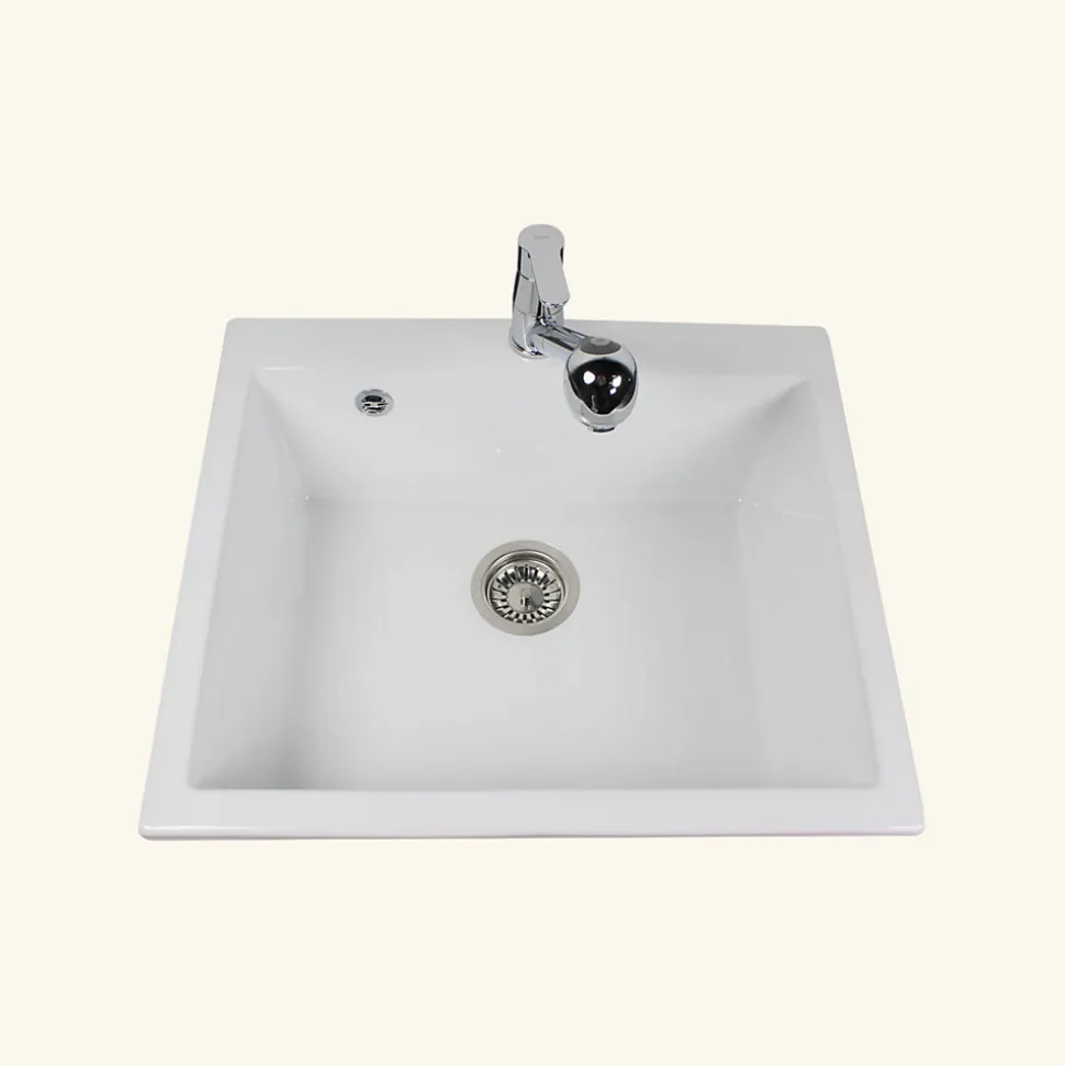 Évier céramique blanc FELIX 1 bac 600x510 mm