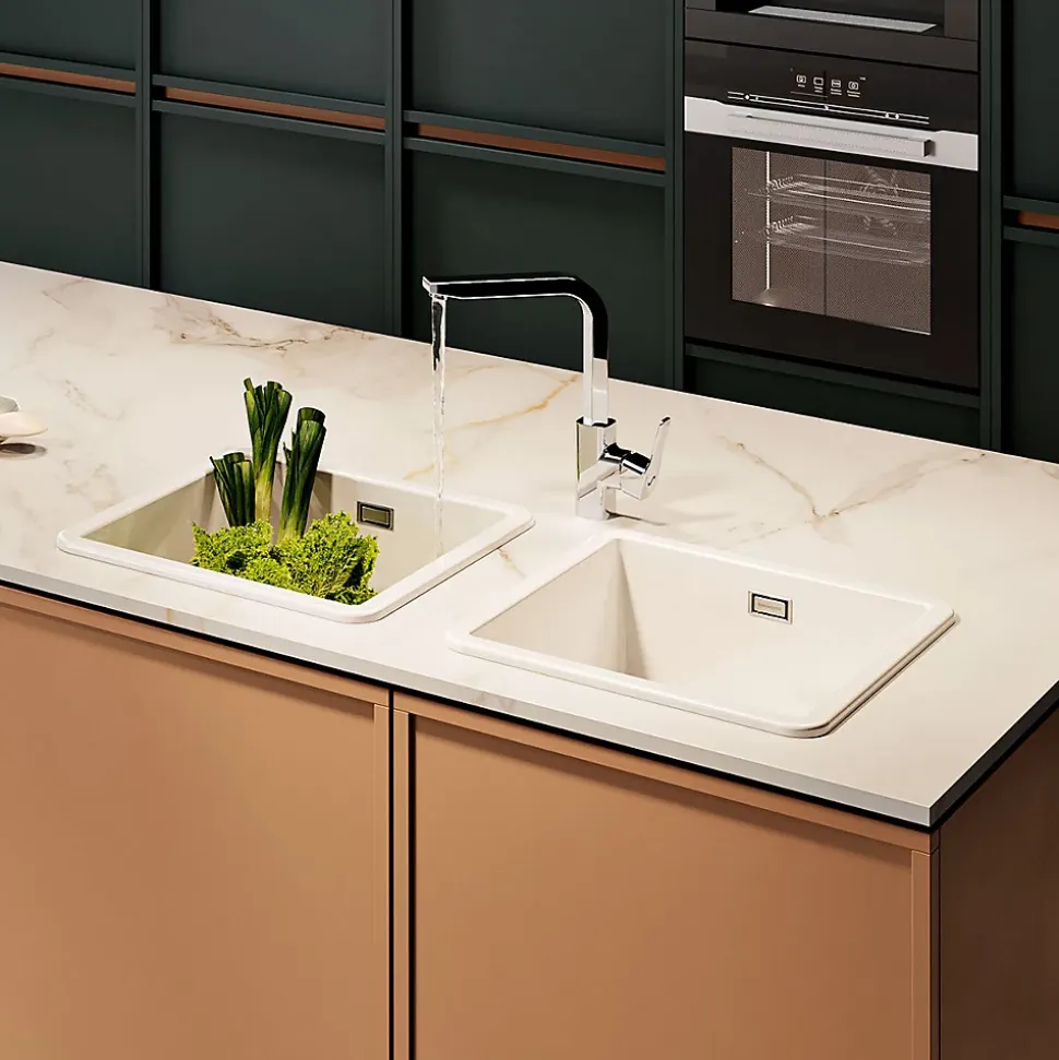 Évier céramique blanc Sanindusa VALET 1 bac 60x46 cm