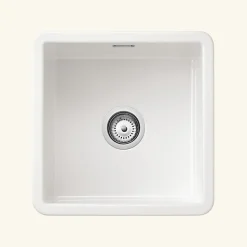 Évier céramique blanc Sanindusa VALET 1 bac 46x46 cm