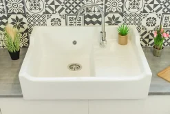 Évier céramique blanc Tradition 80 cm