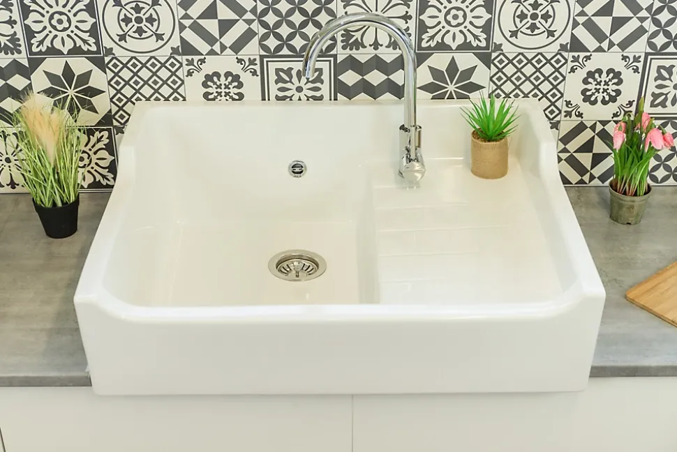 Évier céramique blanc Tradition 80 cm