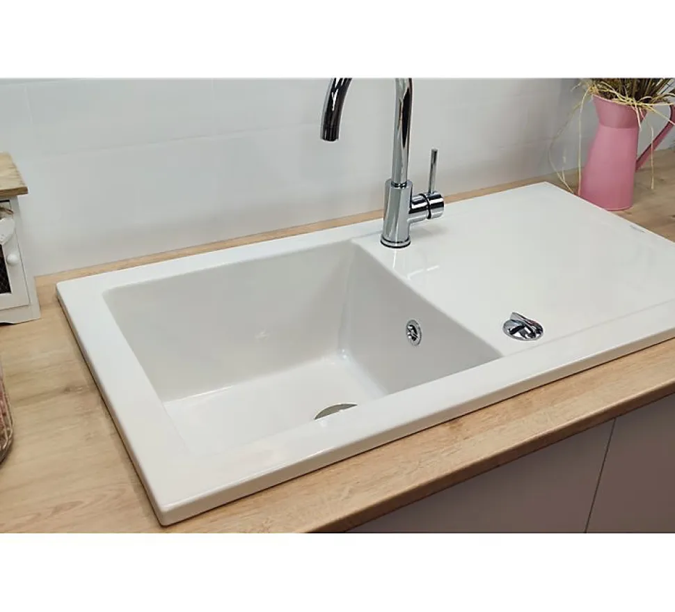 Évier céramique Lingot XS 1 cuve blanc