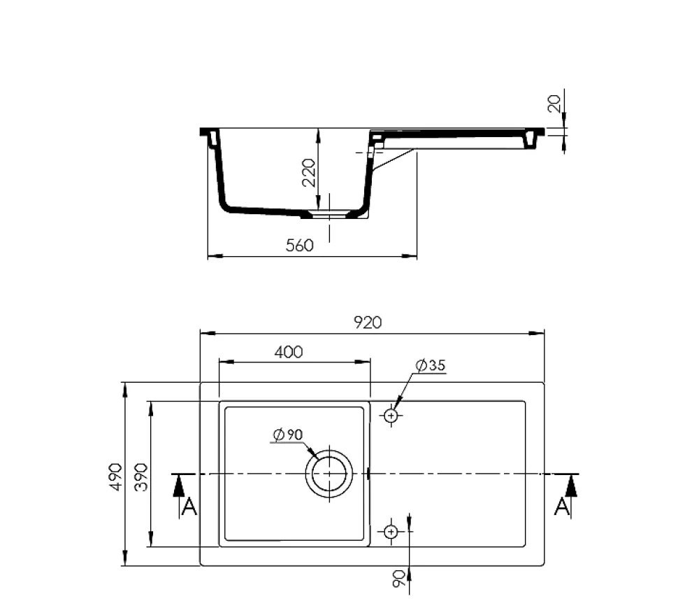 Évier céramique Lingot XS 1 cuve blanc