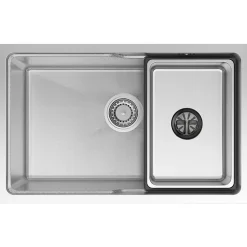 Évier Cuisine 68 cm , Évier en inox, Évier 1 Bac avec Kit de Vidage, Évier à Encastrer