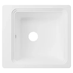 Évier de cuisine 1 cuve en composite de quartz blanc mat avec accessoires Romesco GoodHome