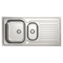 Évier de cuisine 1,5 cuve et 1 égouttoir en acier inoxydable Jabiri