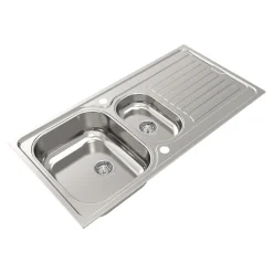 Évier de cuisine 1,5 cuve et 1 égouttoir en acier inoxydable Jabiri