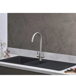 Évier de cuisine 1 cuve et demi bac à encastrer anthracite Noir avec égouttoir réversible FRANKE