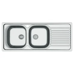 Évier de cuisine 2 cuves et 1 égouttoir en acier inoxydable Jabiri