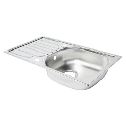 Évier de cuisine à encastrer 1 bac Turing inox satiné