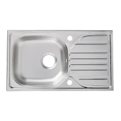 Évier de cuisine à encastrer 1 bac Turing inox satiné