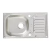 Évier de cuisine à encastrer en inox structuré 1 bac et égouttoir Turing