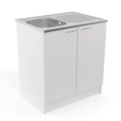 Évier de cuisine à poser 1 bac Mayr acier inoxydable gris