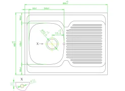 Évier de cuisine à poser 1 bac Mayr acier inoxydable gris