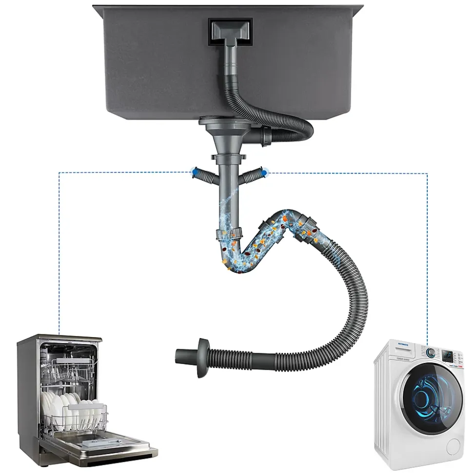 Évier de Cuisine 50 x 44 cm, CECIPA MAX Évier en inox brossé, Évier 1 Bac Montage Encastré ou Supérieur