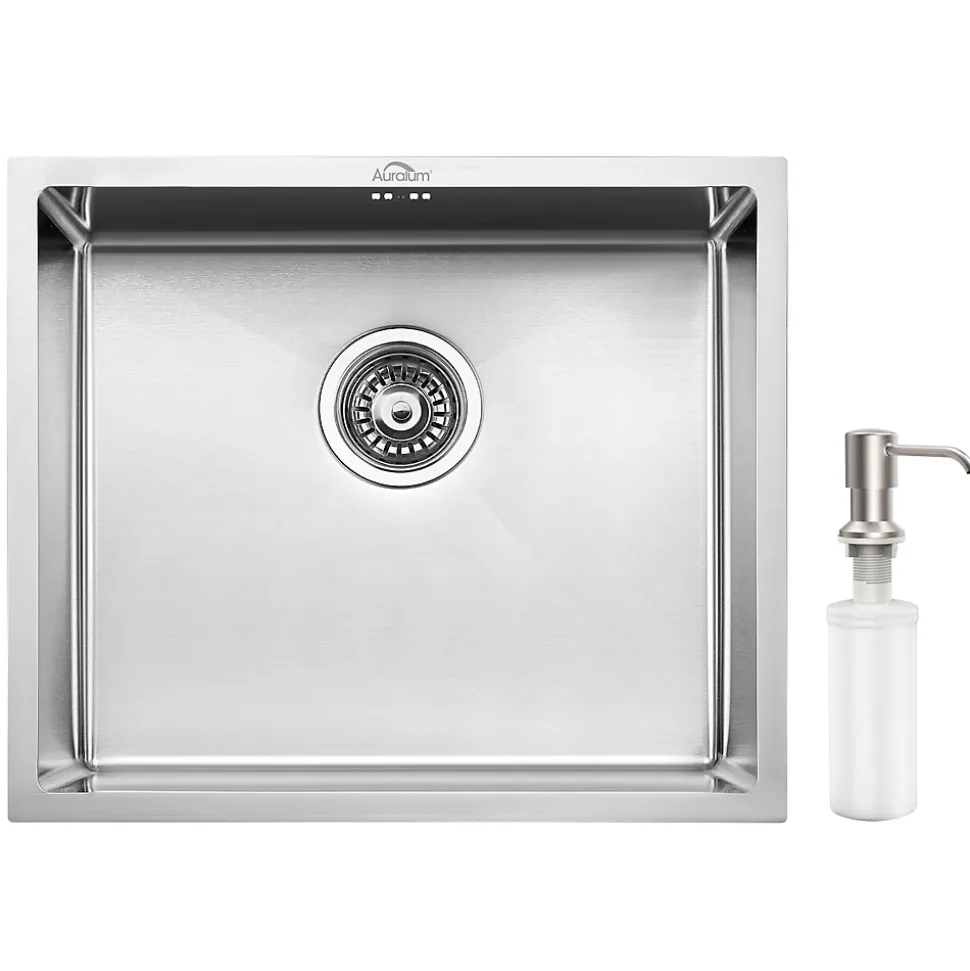 Évier de Cuisine 50 x 44 cm, CECIPA MAX Évier en inox brossé, Évier 1 Bac Montage Encastré ou Supérieur