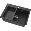Évier de Cuisine 60 x 45 cm, CECIPA MAX Évier en granit , Évier 1 Bac avec Panier de Drainage