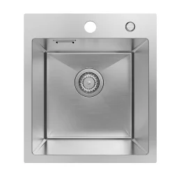 Évier de Cuisine 40 x 45 cm, CECIPA MAX Évier en inox brossé, Évier 1 Bac, Lavabo Cuisine Montage Encastré ou Supérieur