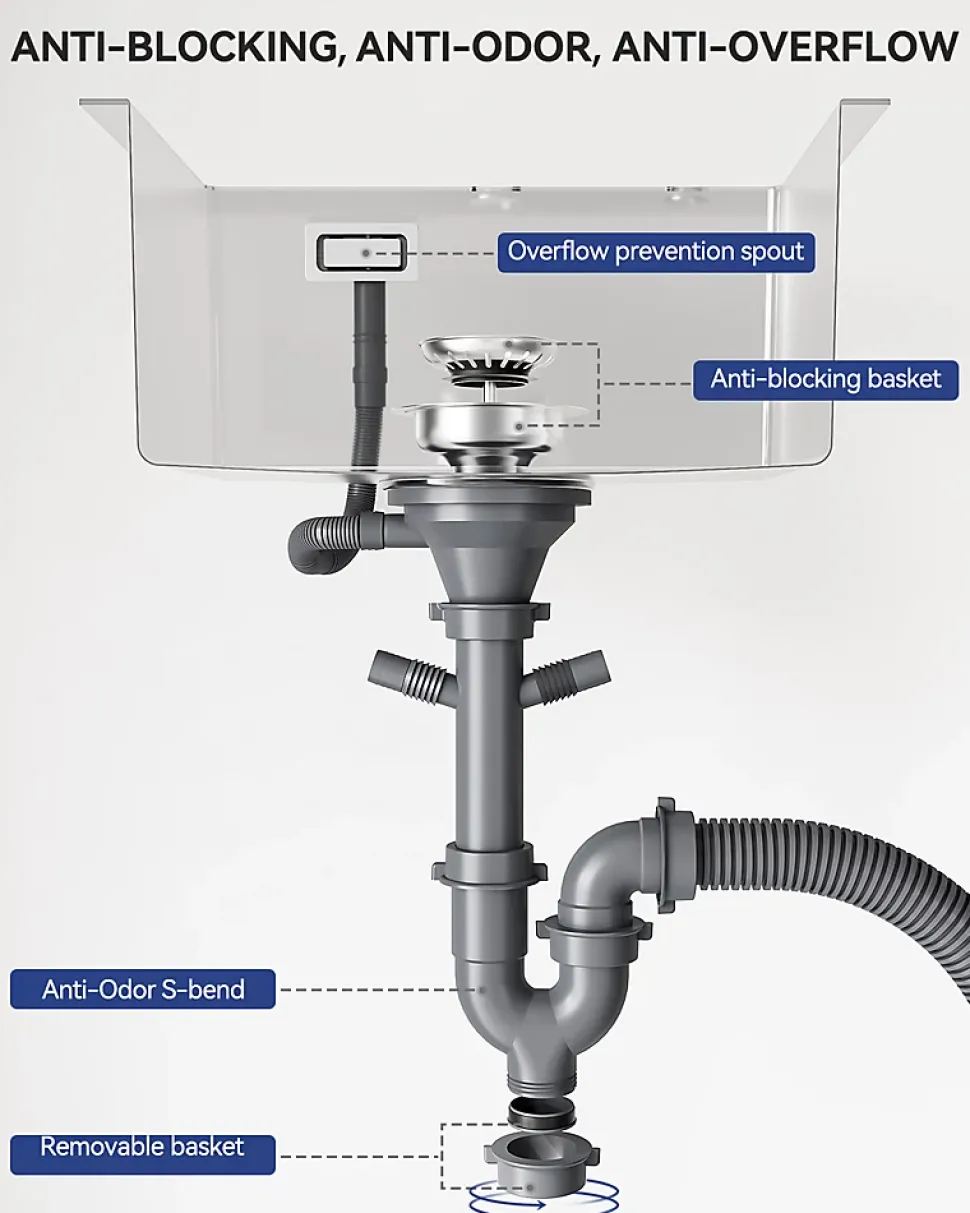 Évier de Cuisine 40 x 45 cm, CECIPA MAX Évier en inox brossé, Évier 1 Bac, Lavabo Cuisine Montage Encastré ou Supérieur