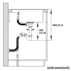 Évier de Cuisine 55 x 45 cm, CECIPA MAX Évier carré en inox brossé, Évier 1 Bac, Lavabo Cuisine Montage Encastré ou Supérieur