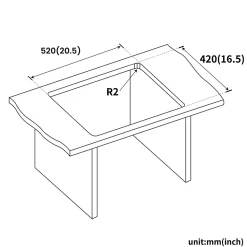 Évier de Cuisine 55 x 45 cm, CECIPA MAX Évier carré en inox brossé, Évier 1 Bac, Lavabo Cuisine Montage Encastré ou Supérieur