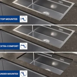 Évier de Cuisine 75 x 45 cm, Cecipa MAX Évier en Inox, Évier 1 Bac avec Panier de Drainage