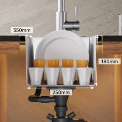 Évier de Cuisine 30 x 45 cm, CECIPA MAX Évier en inox brossé, Évier 1 Bac Montage Encastré ou Supérieur