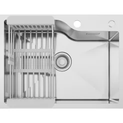 Évier de Cuisine 60 x 45 cm, Cecipa MAX Évier en Inox Brossé, Évier 1 Bac avec Panier de Drainage , Évier à Encastrer