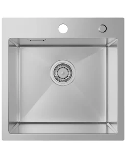 Évier de Cuisine 45 x 45 cm, SOFETIY MAX Évier en inox brossé, Évier 1 Bac, Lavabo Cuisine Montage Encastré ou Supérieur