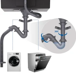 Évier de Cuisine 55 x 44 cm, SOFETIY MAX Évier en inox Noir, Évier 1 Bac Montage Encastré ou Supérieur