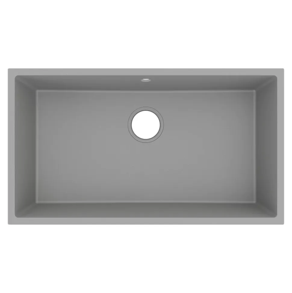 Évier de cuisine en composite de quartz gris 1 bac à encastrer GoodHome Sorrel