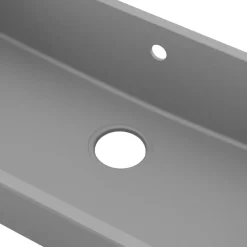 Évier de cuisine en composite de quartz gris 1 bac à encastrer GoodHome Sorrel