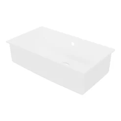 Évier de cuisine en composite de quartz blanc 1 bac à encastrer GoodHome Sorrel