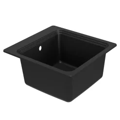 Évier de cuisine en composite de quartz noir 1 bac à encastrer GoodHome Romesco