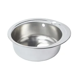 Évier de cuisine en inox poli rond 1 bac à encastrer Quimby