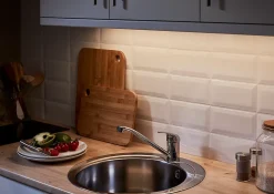 Évier de cuisine en inox poli rond 1 bac à encastrer Quimby