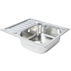 Évier de cuisine en inox poli 1 bac à encastrer Sagan