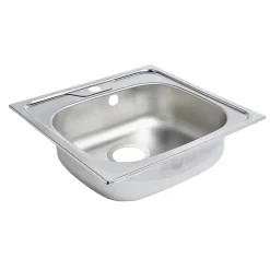 Évier de cuisine en inox satiné 1 bac à encastrer Gamow