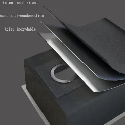 Évier de Cuisine Inox Argent 60x45x20cm 1 bac avec Vidage rapide et haut débit