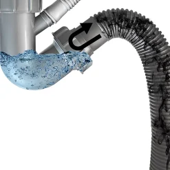 Évier de Cuisine Inox Argent Carré 44x44x20cm 1 bac avec Vidage rapide et haut débit