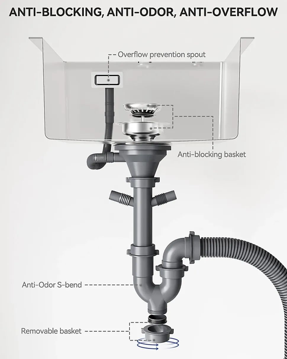 Évier de Cuisine Noir 40 x 45 cm, SOFETIY MAX Évier en inox brossé, Évier 1 Bac, Lavabo Cuisine Montage Encastré ou Supérieur
